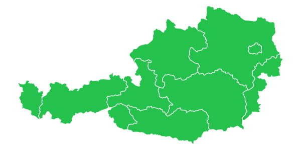 Karte von Deutschland mit weißen Grenzen der Bundesländer